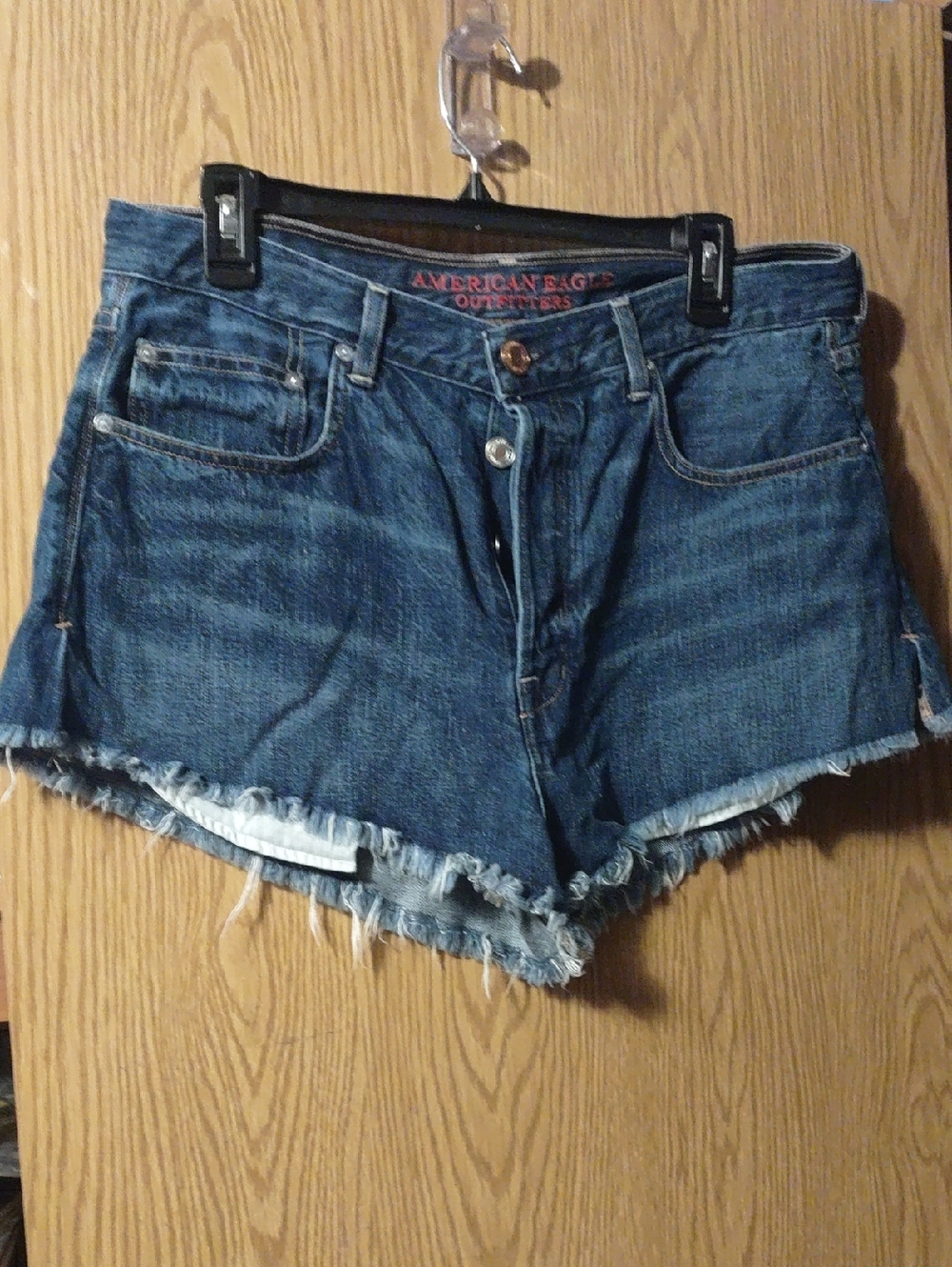 American Eagle Outfitters Distressed Denim Cutoff Shorts - Dark Blue